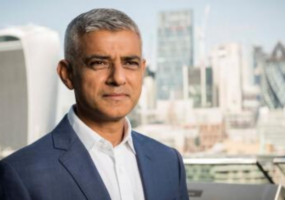 photo of Sadiq Khan with the city of London in teh background