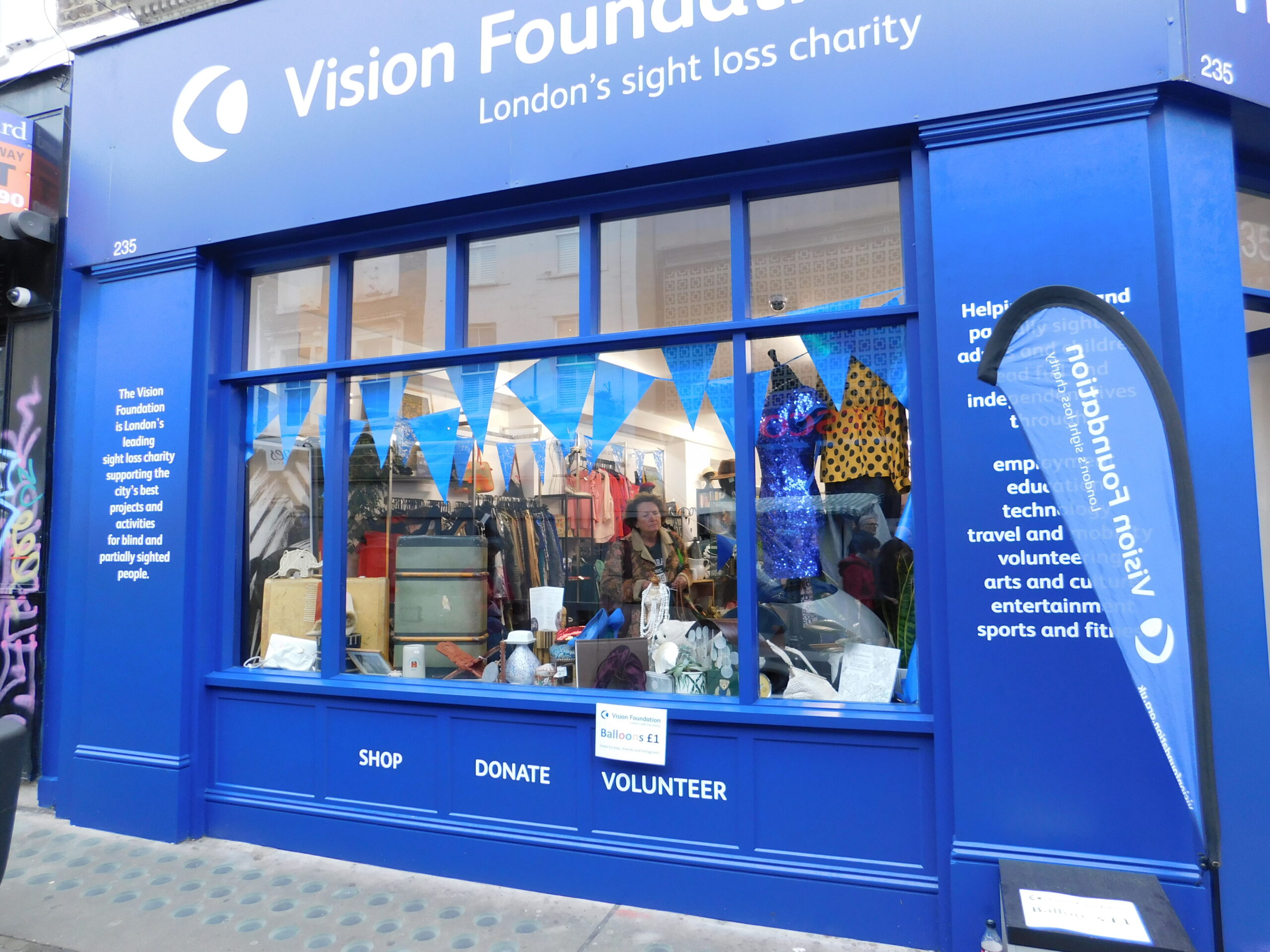 Vision Foundation Portobello Road charity shop front