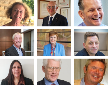A photo grid of centenary appeal board members' headshots