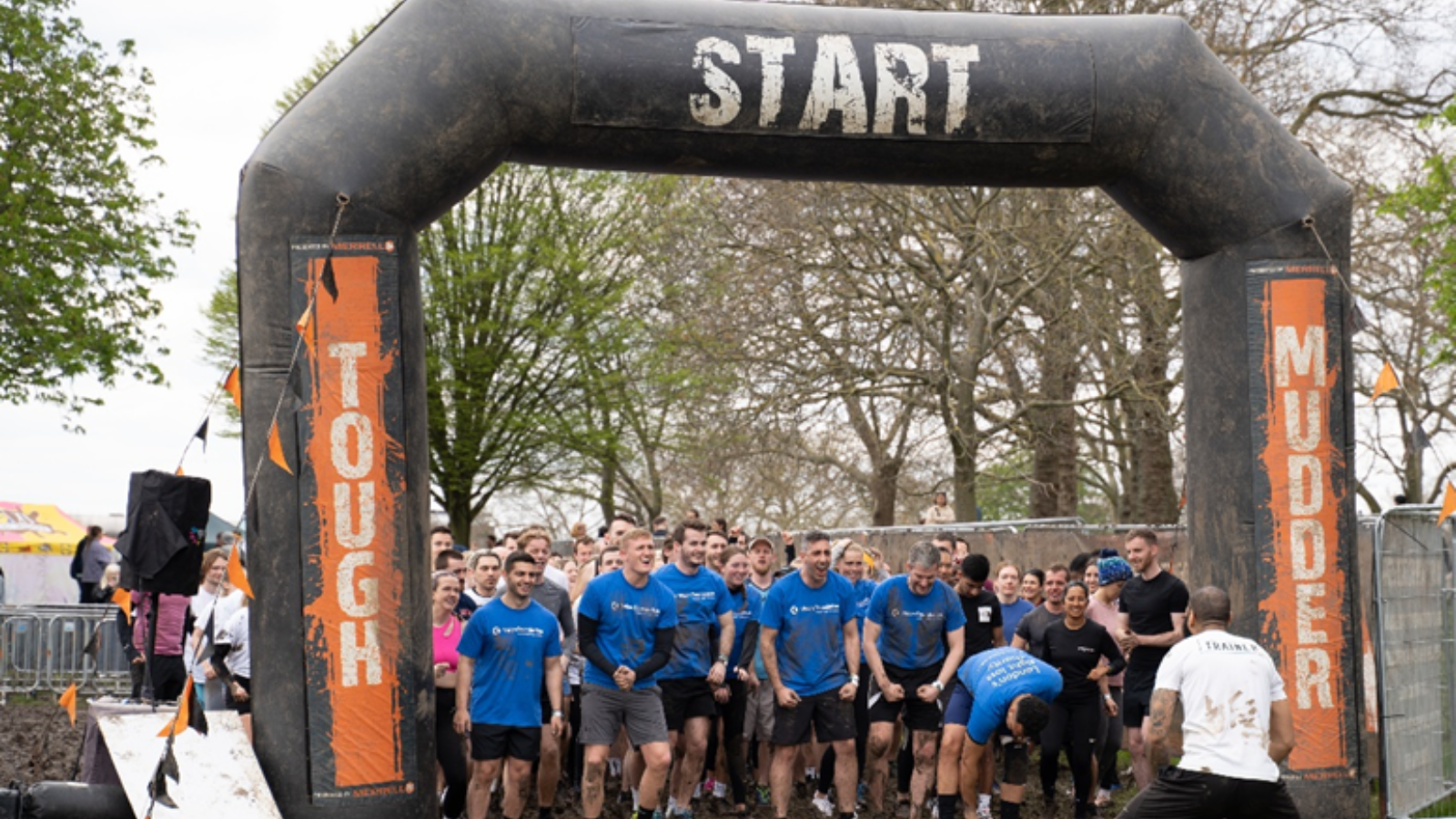 The start line for the Tough Mudder race.